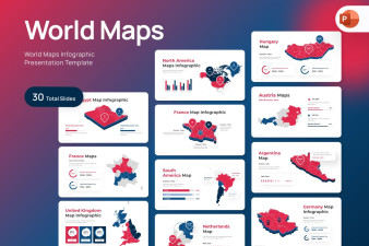 World Maps Infographic PowerPoint Template